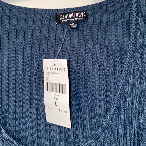 Dark green sleeveless sweater dress - Picture 2 of 3